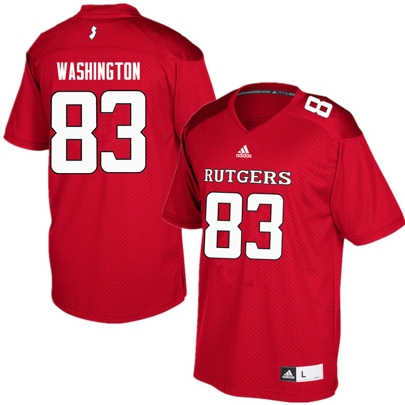 Men #83 Isaiah Washington Rutgers Scarlet Knights College Football Jerseys Sale-Red - Click Image to Close
